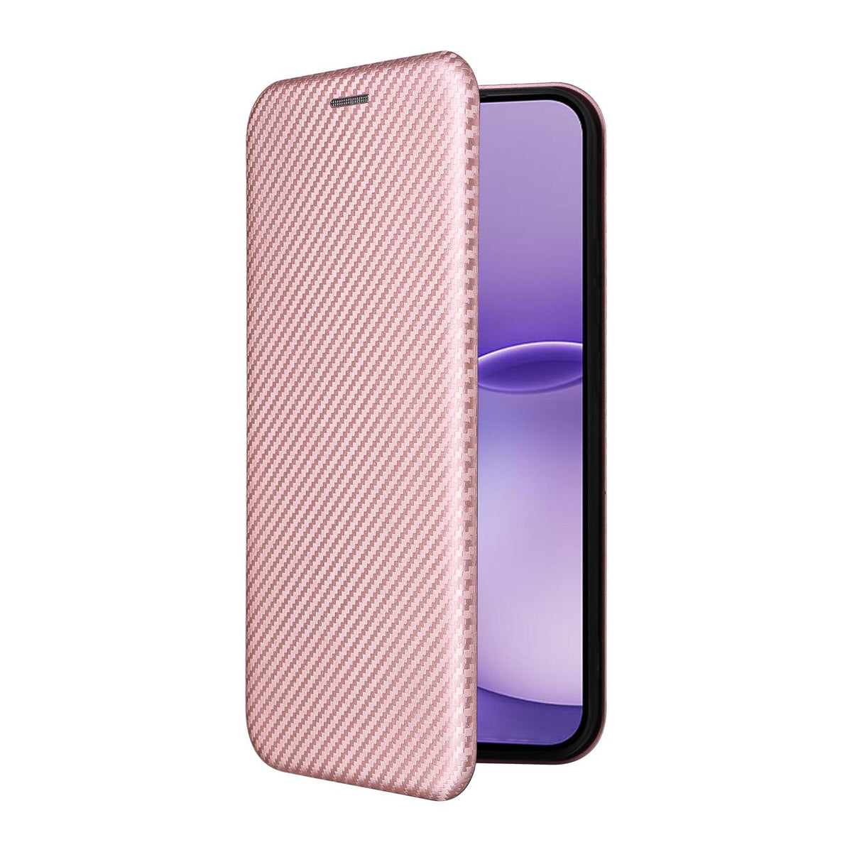 For OPPO Reno16 F 5G / Reno16 FS 5G Carbon Fiber Texture Flip Leather Phone Case - Pink - EDA004672735A