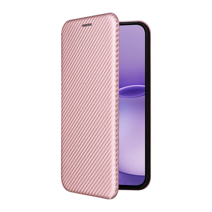 For OPPO Reno16 F 5G / Reno16 FS 5G Carbon Fiber Texture Flip Leather Phone Case - Pink - EDA004672735A