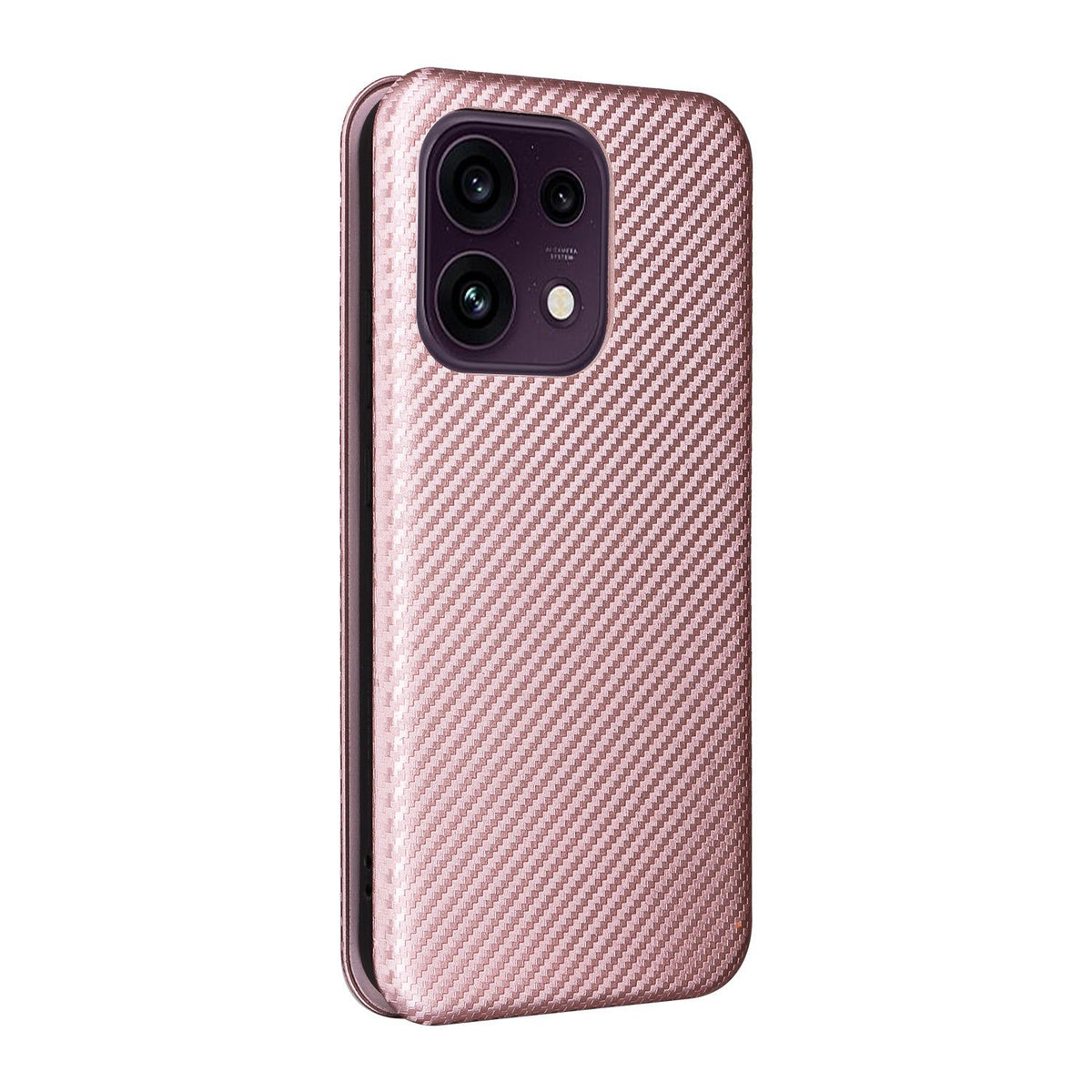 For OPPO Reno16 F 5G / Reno16 FS 5G Carbon Fiber Texture Flip Leather Phone Case - Pink - EDA004672735A