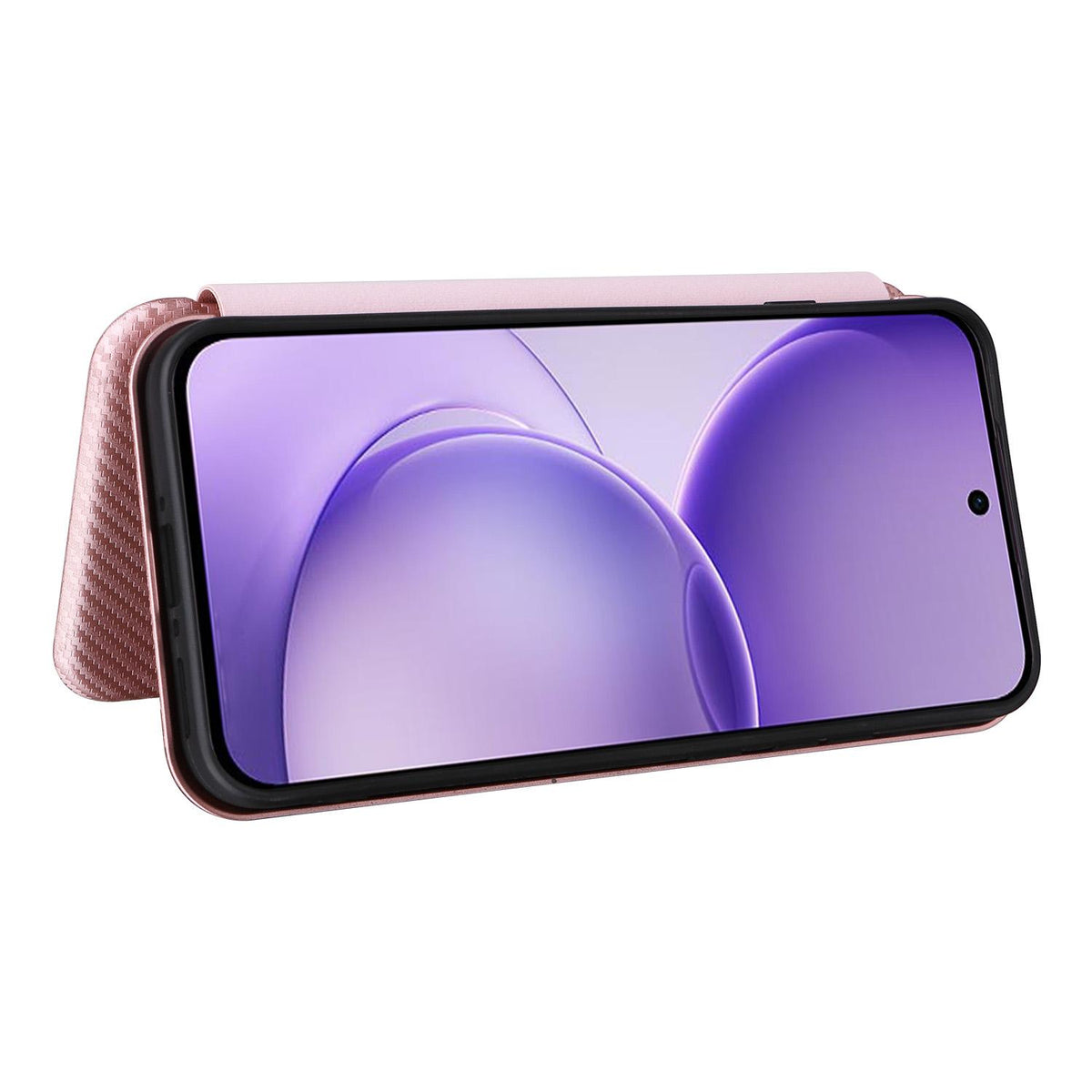 For OPPO Reno16 F 5G / Reno16 FS 5G Carbon Fiber Texture Flip Leather Phone Case - Pink - EDA004672735A
