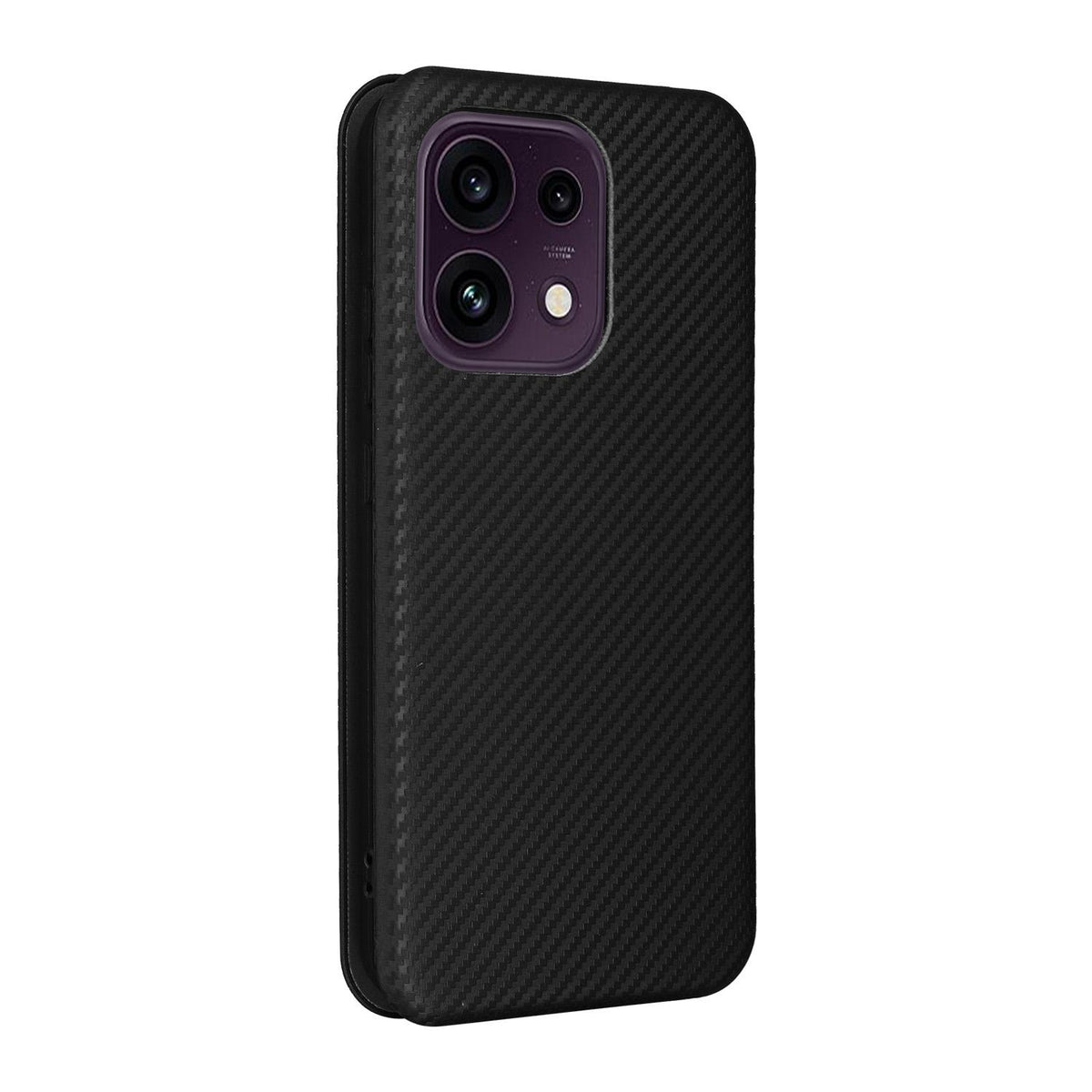 For OPPO Reno16 F 5G / Reno16 FS 5G Carbon Fiber Texture Flip Leather Phone Case - Black - EDA004672735B