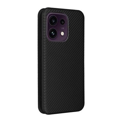 For OPPO Reno16 F 5G / Reno16 FS 5G Carbon Fiber Texture Flip Leather Phone Case - Black - EDA004672735B