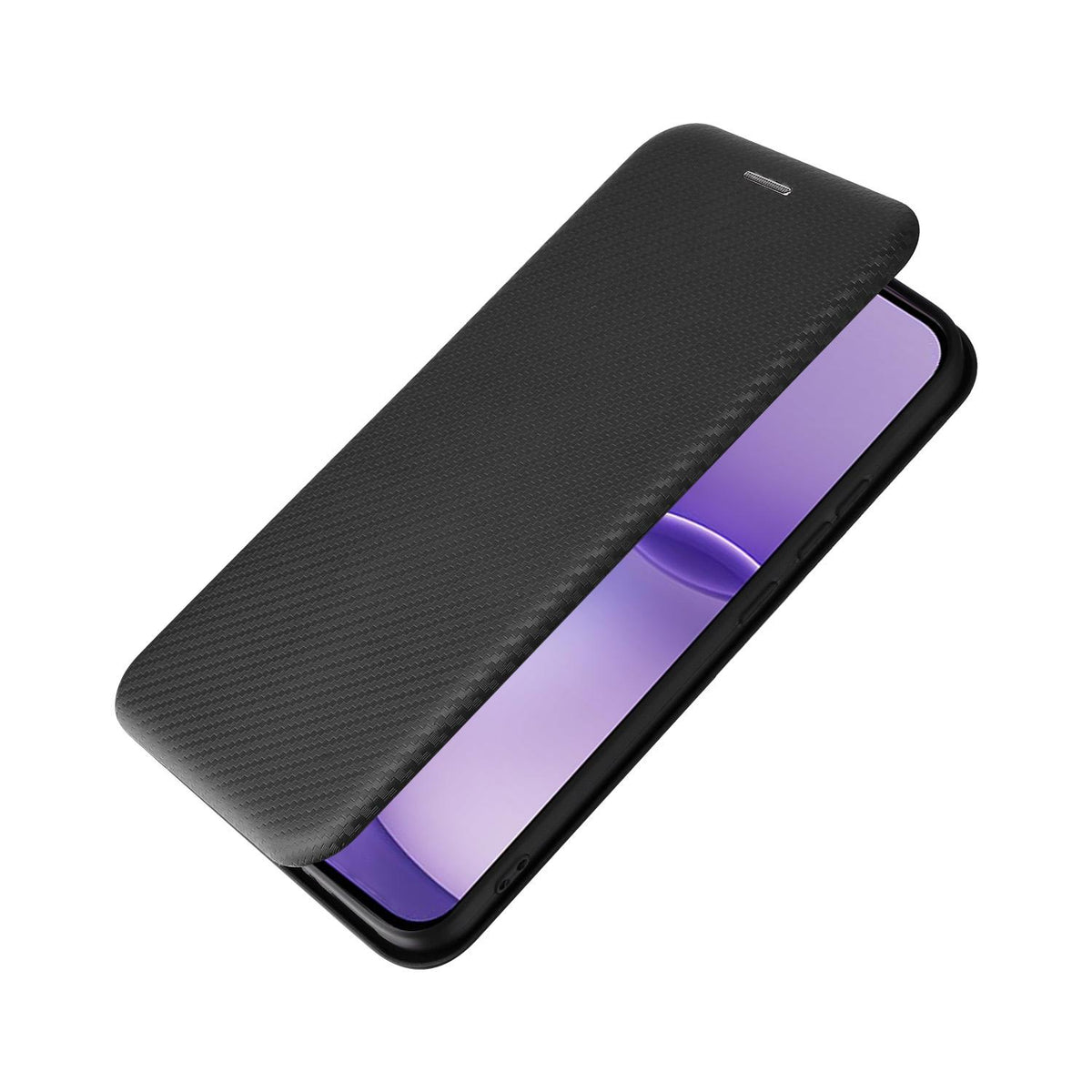 For OPPO Reno16 F 5G / Reno16 FS 5G Carbon Fiber Texture Flip Leather Phone Case - Black - EDA004672735B