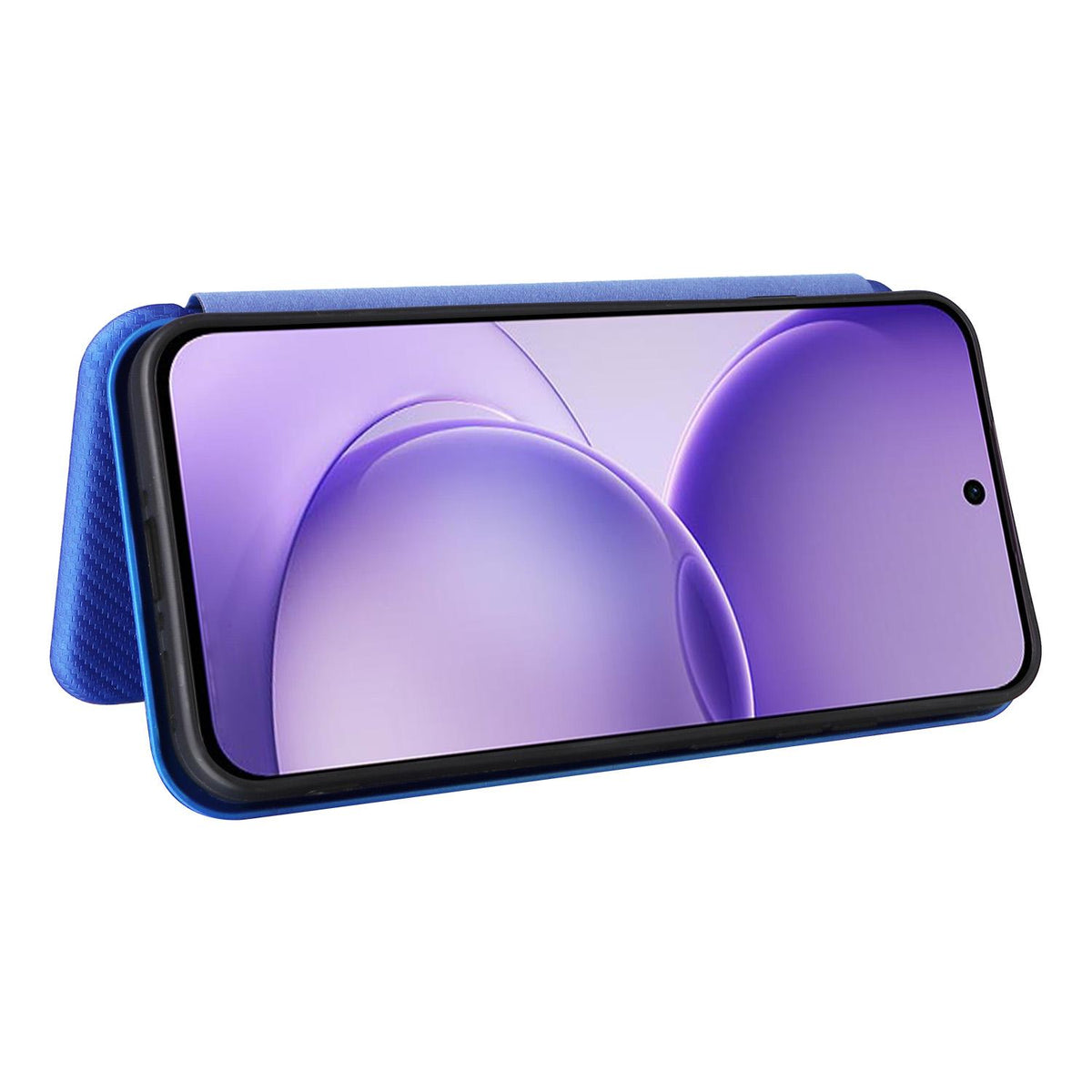 For OPPO Reno16 F 5G / Reno16 FS 5G Carbon Fiber Texture Flip Leather Phone Case - Blue - EDA004672735C