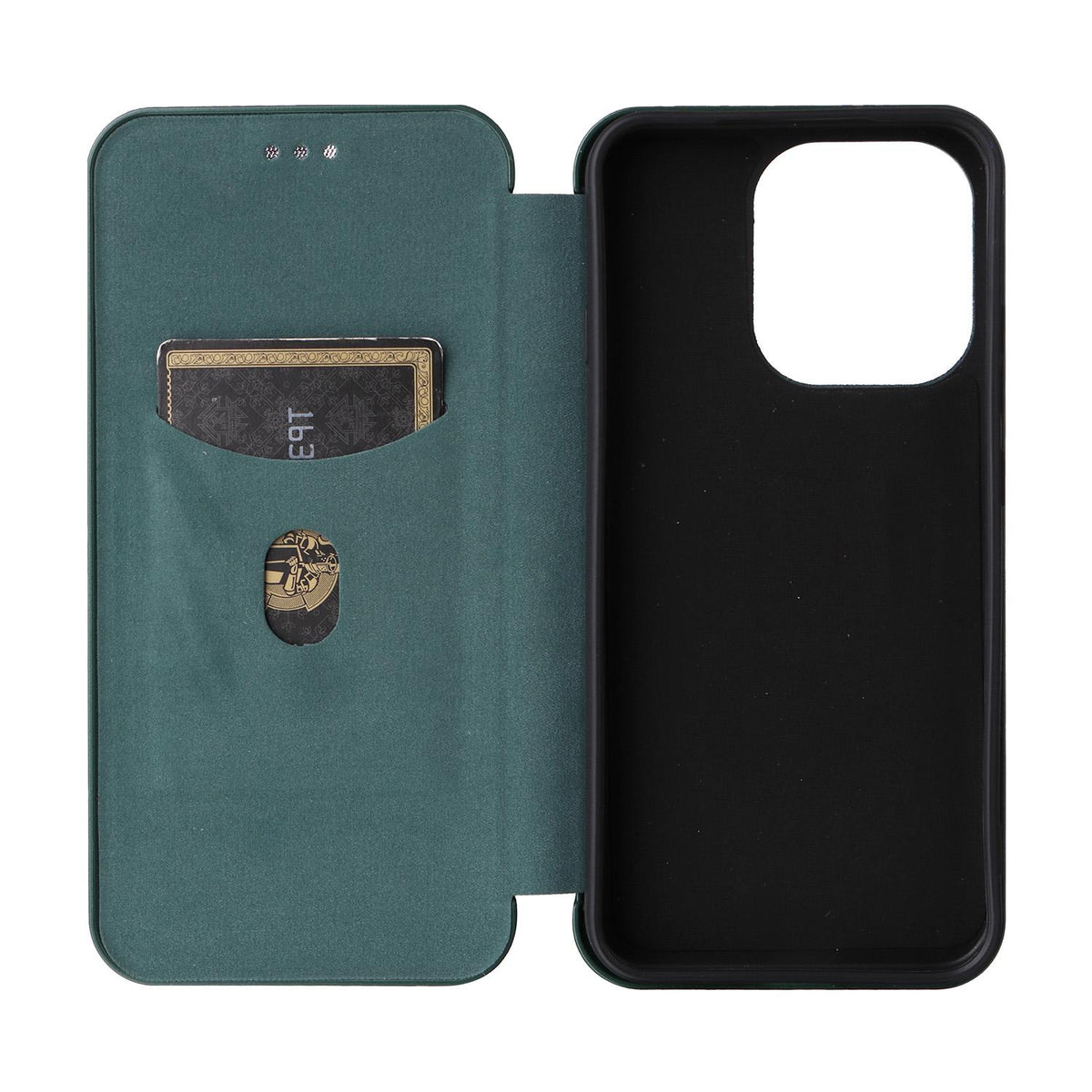For OPPO Reno16 F 5G / Reno16 FS 5G Carbon Fiber Texture Flip Leather Phone Case - Green - EDA004672735D