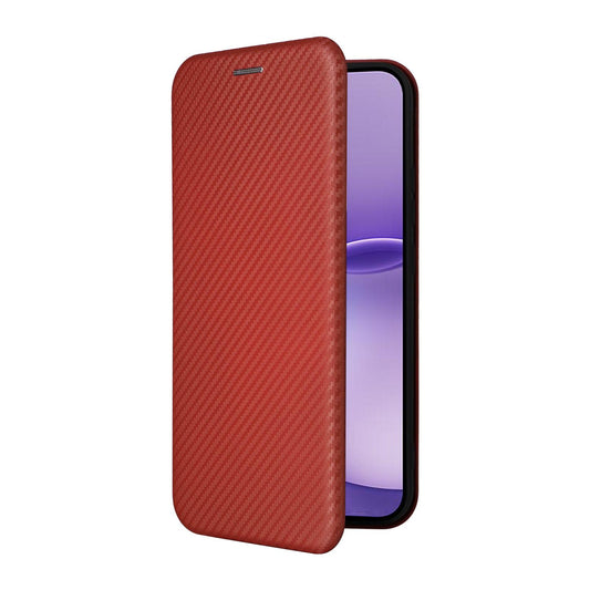For OPPO Reno16 F 5G / Reno16 FS 5G Carbon Fiber Texture Flip Leather Phone Case - Brown - EDA004672735E
