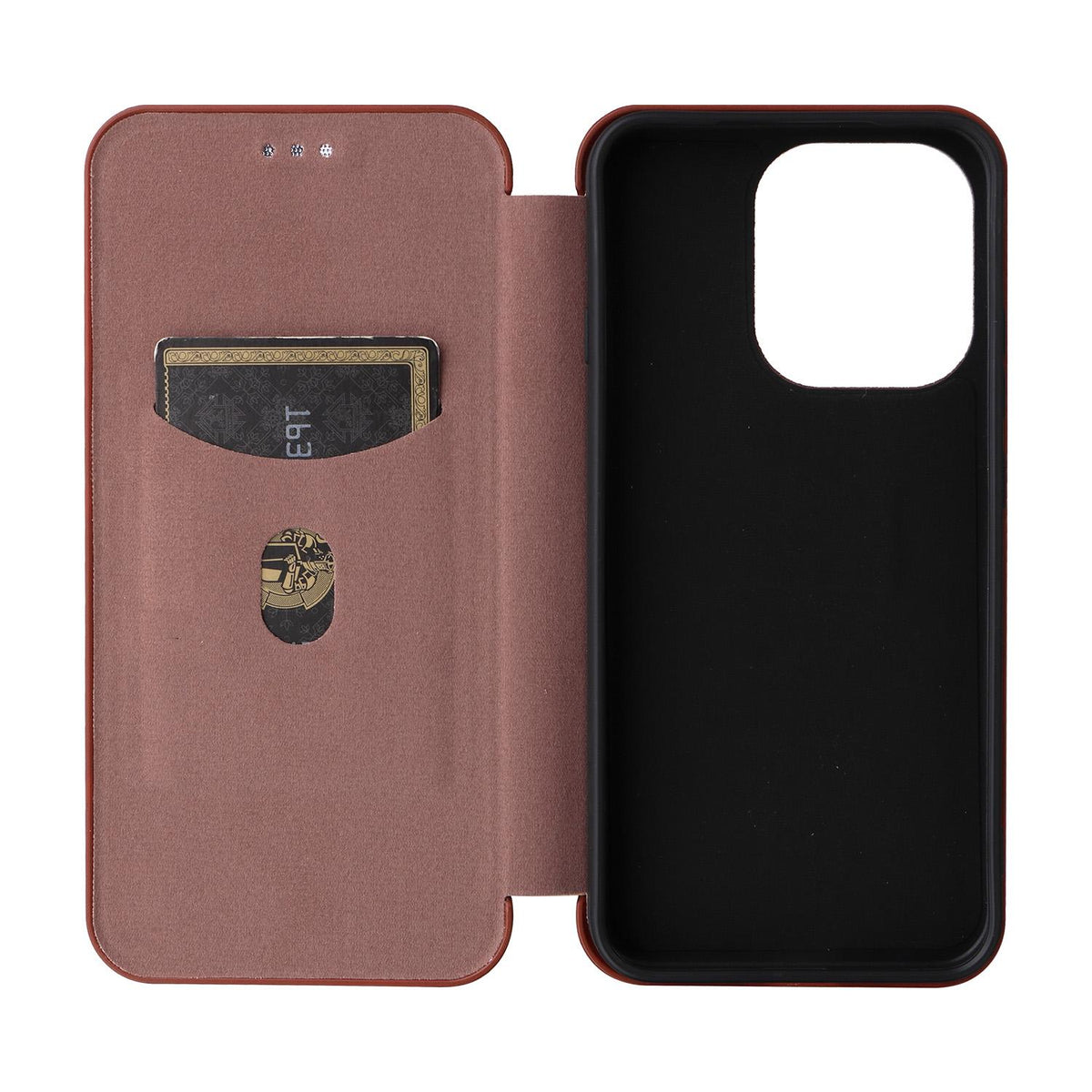 For OPPO Reno16 F 5G / Reno16 FS 5G Carbon Fiber Texture Flip Leather Phone Case - Brown - EDA004672735E