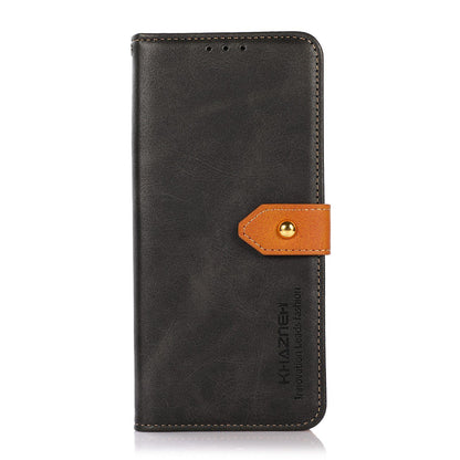For OPPO A7 Pro Max 5G KHAZNEH Dual-color Cowhide Texture Flip Leather Phone Case(Black)
