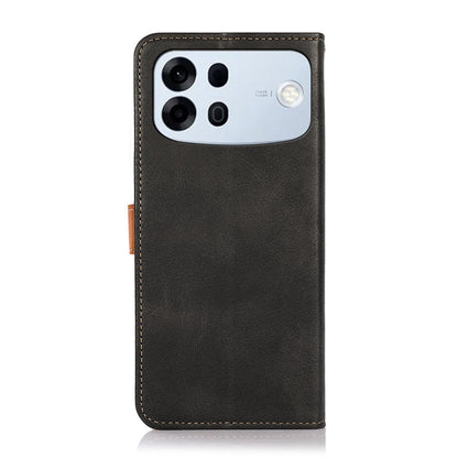 For OPPO A7 Pro Max 5G KHAZNEH Dual-color Cowhide Texture Flip Leather Phone Case(Black)