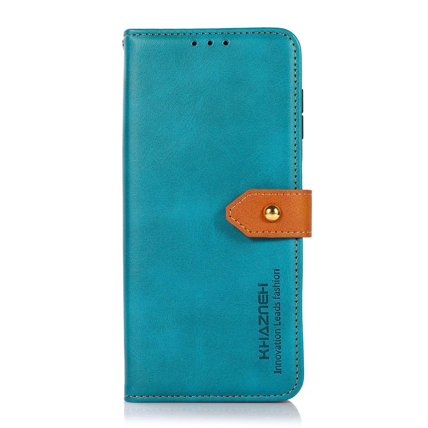 For OPPO A7 Pro Max 5G KHAZNEH Dual-color Cowhide Texture Flip Leather Phone Case(Blue)