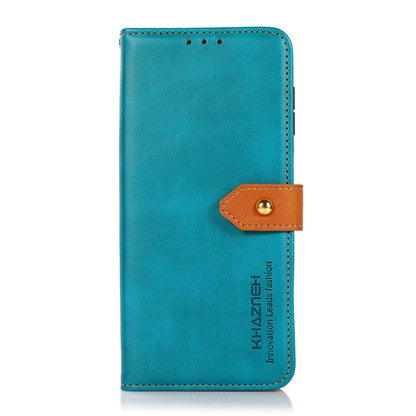 For OPPO A7 Pro Max 5G KHAZNEH Dual-color Cowhide Texture Flip Leather Phone Case(Blue)