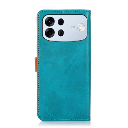 For OPPO A7 Pro Max 5G KHAZNEH Dual-color Cowhide Texture Flip Leather Phone Case(Blue)