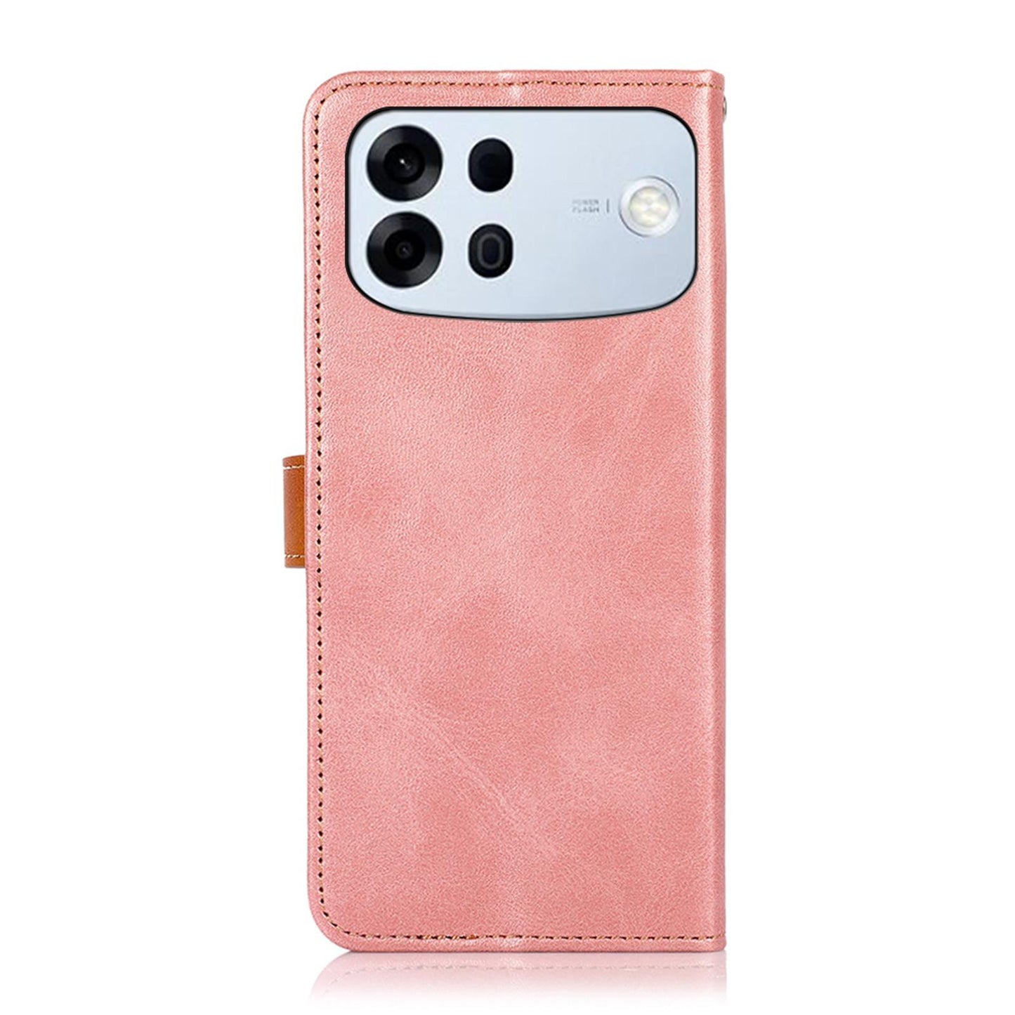For OPPO A7 Pro Max 5G KHAZNEH Dual-color Cowhide Texture Flip Leather Phone Case(Rose Gold)