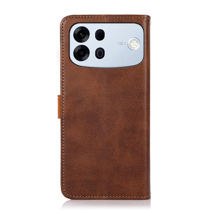 For OPPO A7 Pro Max 5G KHAZNEH Dual-color Cowhide Texture Flip Leather Phone Case(Brown)