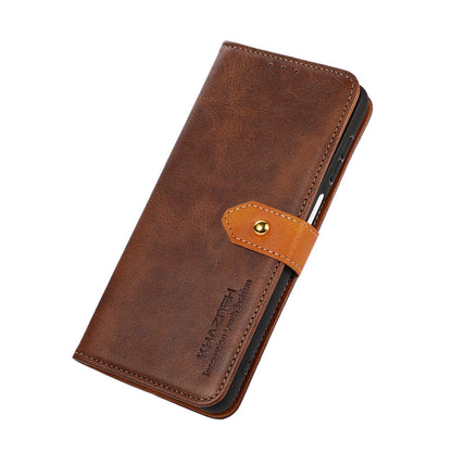 For OPPO A7 Pro Max 5G KHAZNEH Dual-color Cowhide Texture Flip Leather Phone Case(Brown)