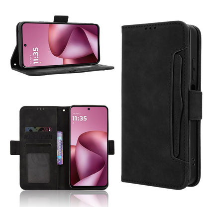 For Motorola Moto G37 / G47 / G37 Power Skin Feel Calf Texture Card Slots Leather Phone Case - Black - EDA004684345B
