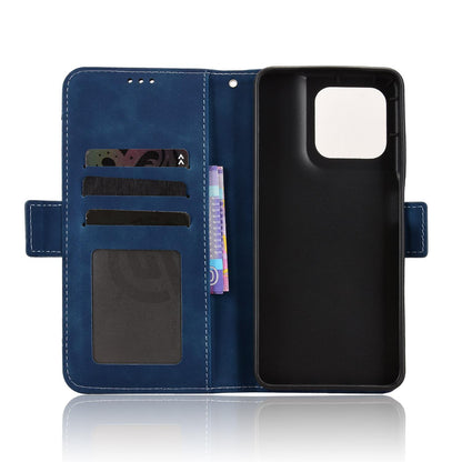 For Motorola Moto G37 / G47 / G37 Power Skin Feel Calf Texture Card Slots Leather Phone Case - Blue - EDA004684345D