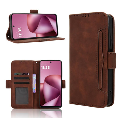 For Motorola Moto G37 / G47 / G37 Power Skin Feel Calf Texture Card Slots Leather Phone Case - Brown - EDA004684345E