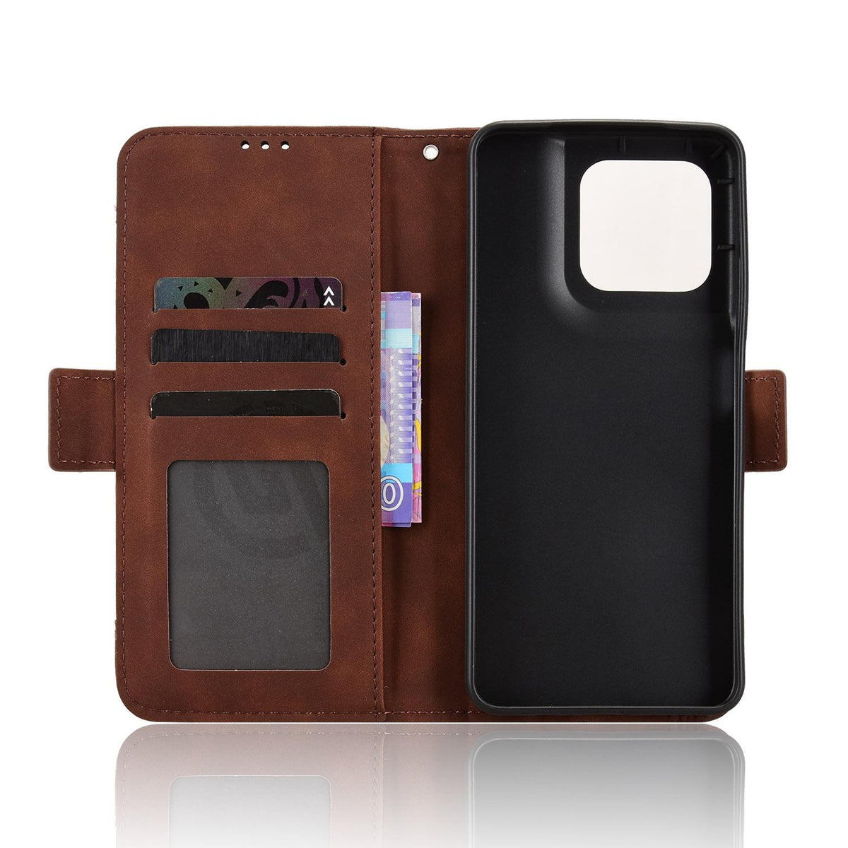 For Motorola Moto G37 / G47 / G37 Power Skin Feel Calf Texture Card Slots Leather Phone Case - Brown - EDA004684345E