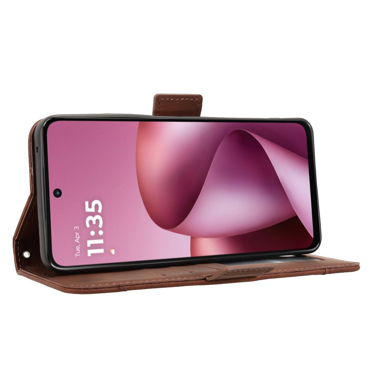For Motorola Moto G37 / G47 / G37 Power Skin Feel Calf Texture Card Slots Leather Phone Case - Brown - EDA004684345E