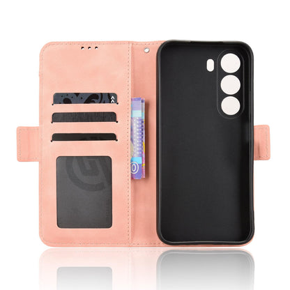 For Realme C100i 4G / C100x 4G Skin Feel Calf Texture Card Slots Leather Phone Case - Pink - EDA004684450A