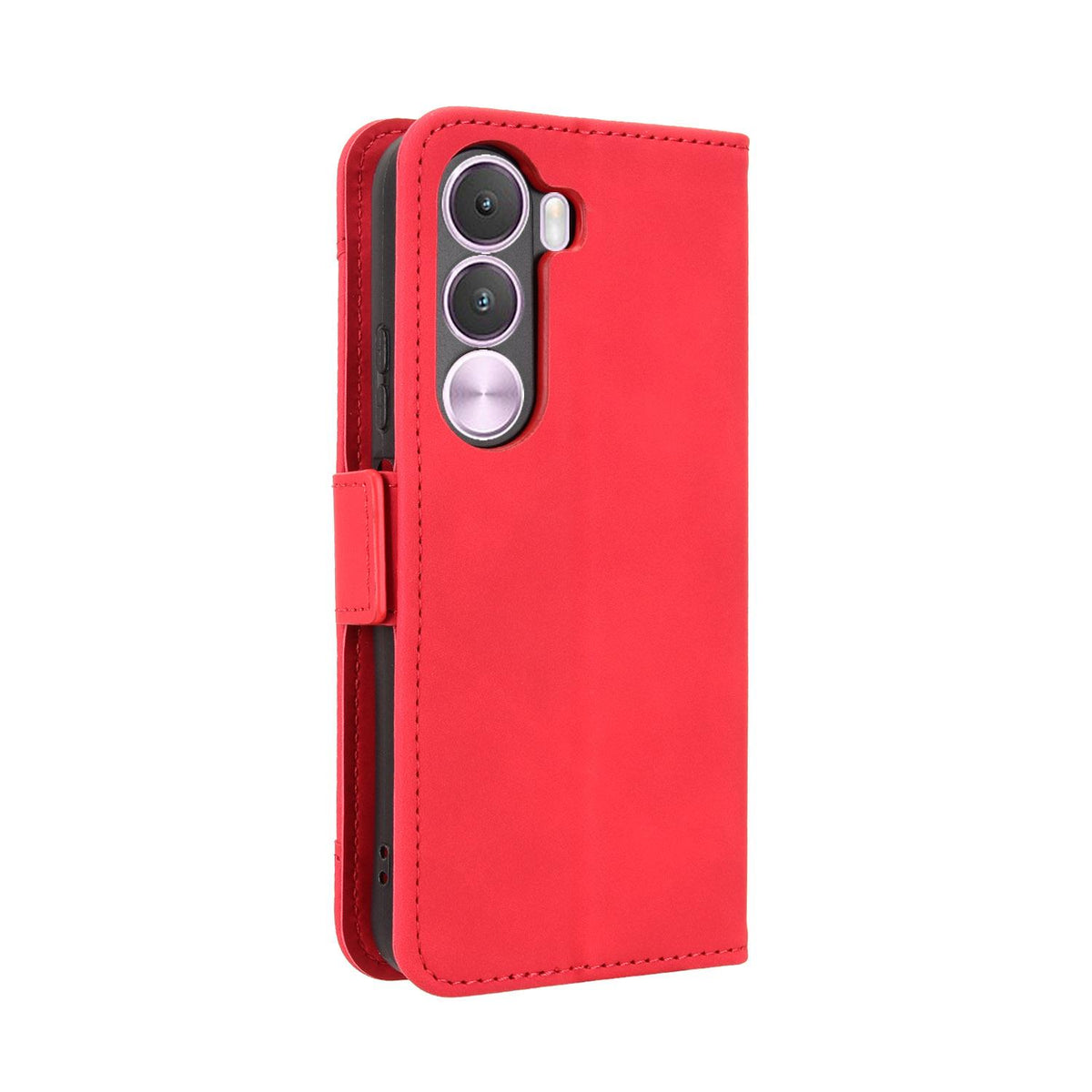 For Realme C100i 4G / C100x 4G Skin Feel Calf Texture Card Slots Leather Phone Case - Red - EDA004684450C