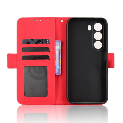 For Realme C100i 4G / C100x 4G Skin Feel Calf Texture Card Slots Leather Phone Case - Red - EDA004684450C