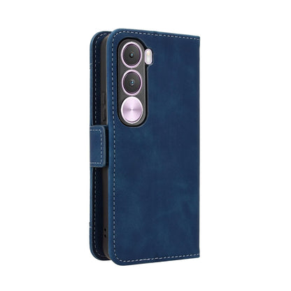 For Realme C100i 4G / C100x 4G Skin Feel Calf Texture Card Slots Leather Phone Case - Blue - EDA004684450D