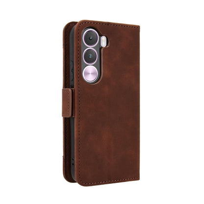 For Realme C100i 4G / C100x 4G Skin Feel Calf Texture Card Slots Leather Phone Case - Brown - EDA004684450E