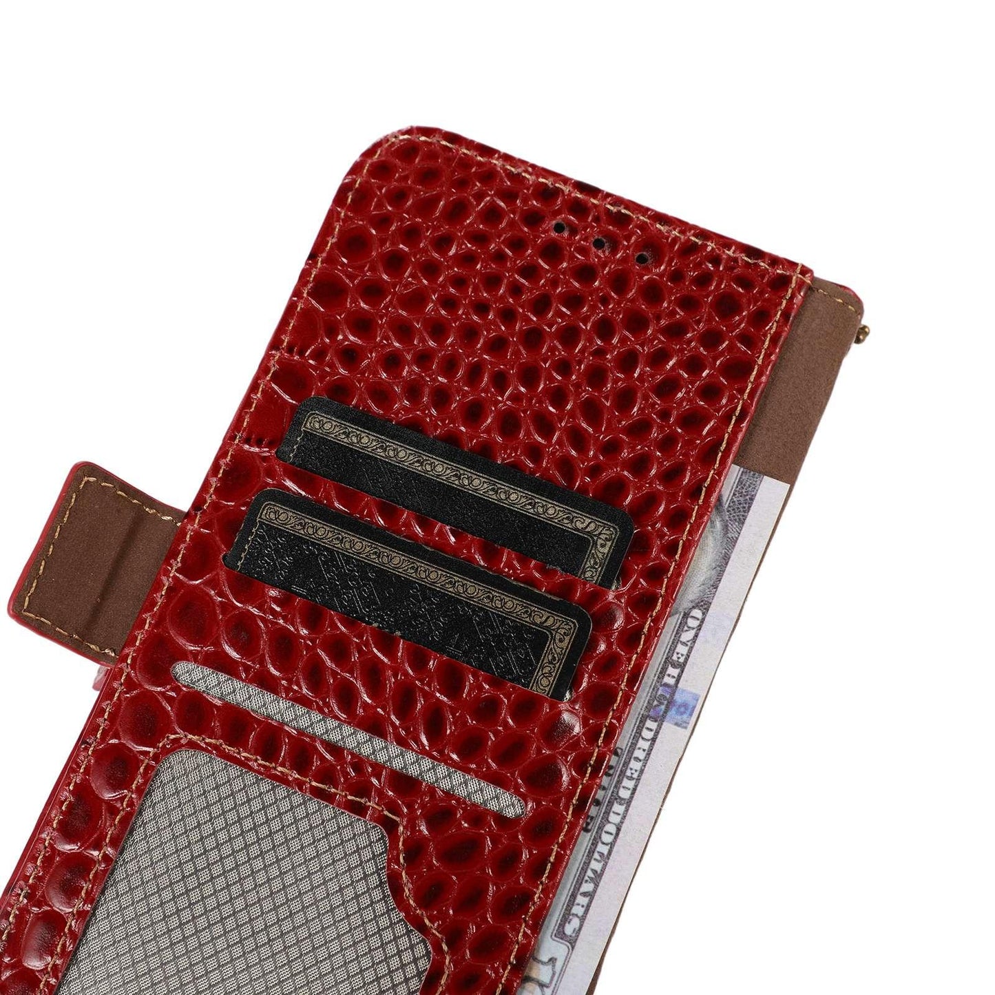 For OPPO A7 Pro Max 5G Crocodile Top Layer Cowhide Leather Phone Case(Red)