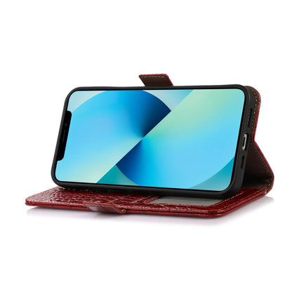 For OPPO A7 Pro Max 5G Crocodile Top Layer Cowhide Leather Phone Case(Red)