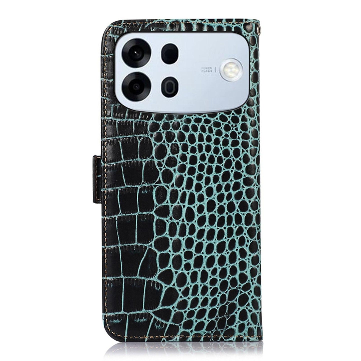 For OPPO A7 Pro Max 5G Crocodile Top Layer Cowhide Leather Phone Case(Green)