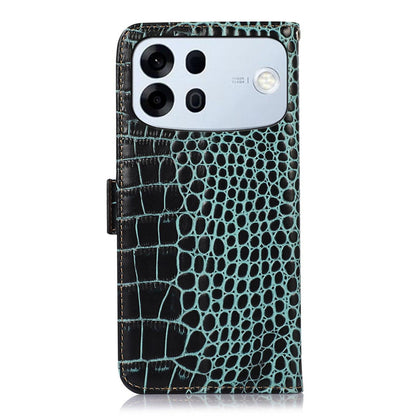For OPPO A7 Pro Max 5G Crocodile Top Layer Cowhide Leather Phone Case(Green)