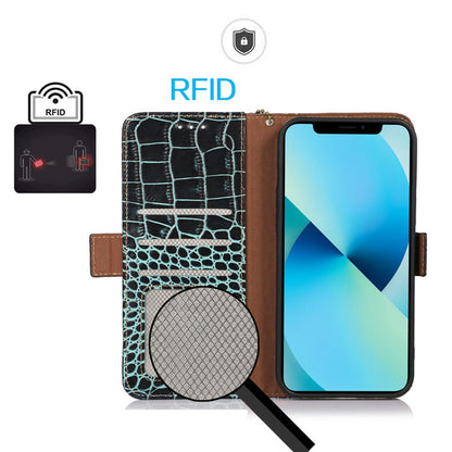 For OPPO A7 Pro Max 5G Crocodile Top Layer Cowhide Leather Phone Case(Green)