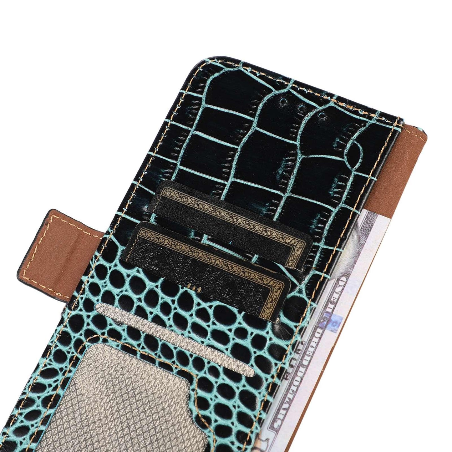 For OPPO A7 Pro Max 5G Crocodile Top Layer Cowhide Leather Phone Case(Green)