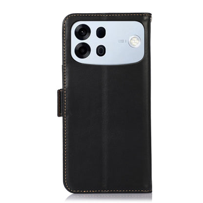 For OPPO A7 Pro Max 5G Crazy Horse Top Layer Cowhide Leather Phone Case(Black)