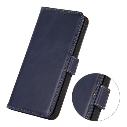 For OPPO A7 Pro Max 5G Crazy Horse Top Layer Cowhide Leather Phone Case(Blue)