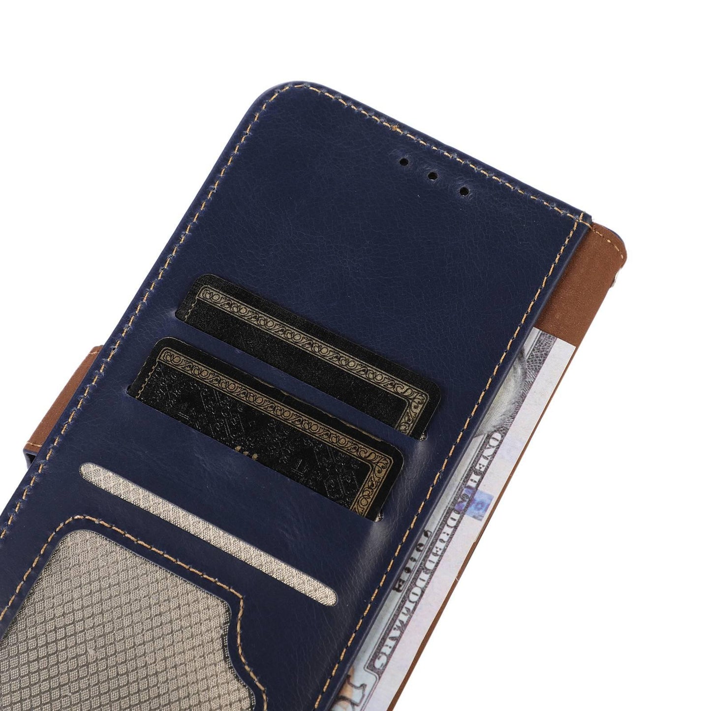 For OPPO A7 Pro Max 5G Crazy Horse Top Layer Cowhide Leather Phone Case(Blue)