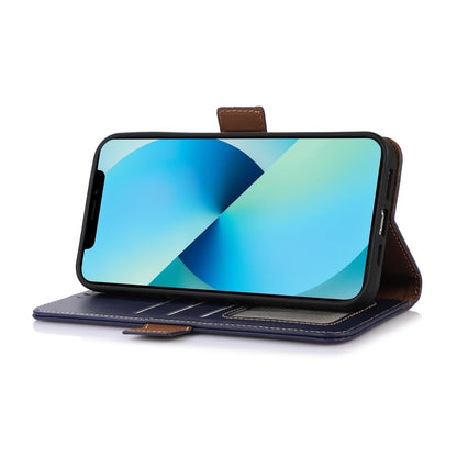 For OPPO A7 Pro Max 5G Crazy Horse Top Layer Cowhide Leather Phone Case(Blue)