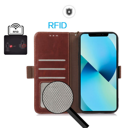 For OPPO A7 Pro Max 5G Crazy Horse Top Layer Cowhide Leather Phone Case(Brown)