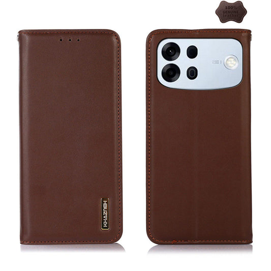 For OPPO A7 Pro Max 5G KHAZNEH Nappa Top Layer Cowhide Leather Phone Case(Brown)