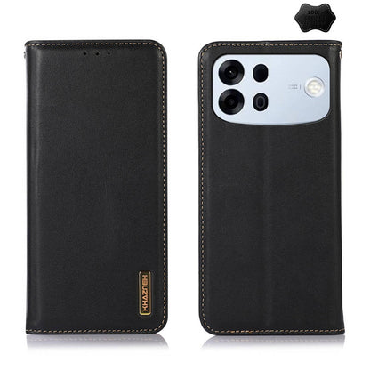 For OPPO A7 Pro Max 5G KHAZNEH Nappa Top Layer Cowhide Leather Phone Case(Black)