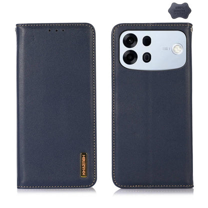 For OPPO A7 Pro Max 5G KHAZNEH Nappa Top Layer Cowhide Leather Phone Case(Blue)