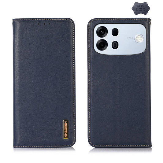For OPPO A7 Pro Max 5G KHAZNEH Nappa Top Layer Cowhide Leather Phone Case(Blue)