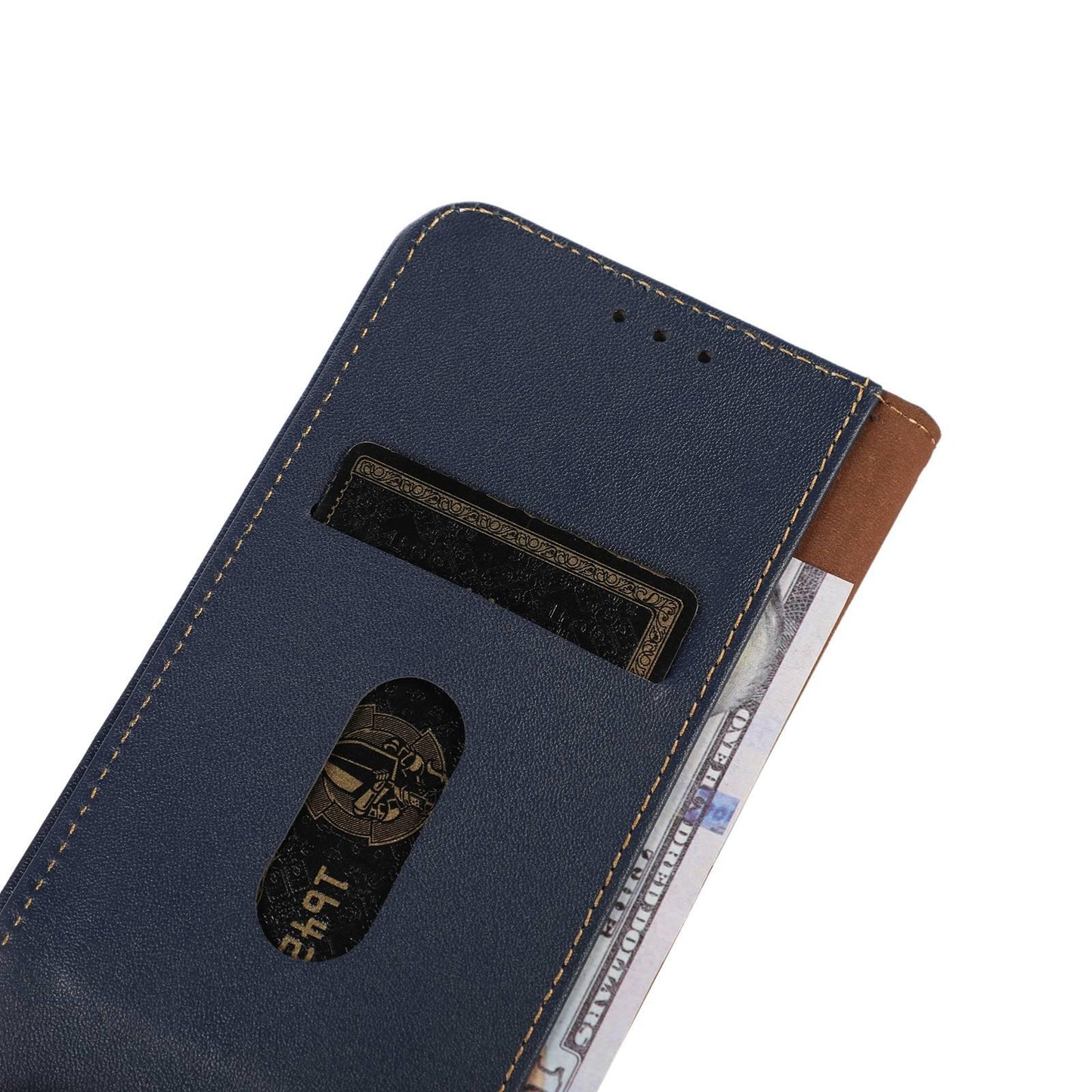 For OPPO A7 Pro Max 5G KHAZNEH Nappa Top Layer Cowhide Leather Phone Case(Blue)