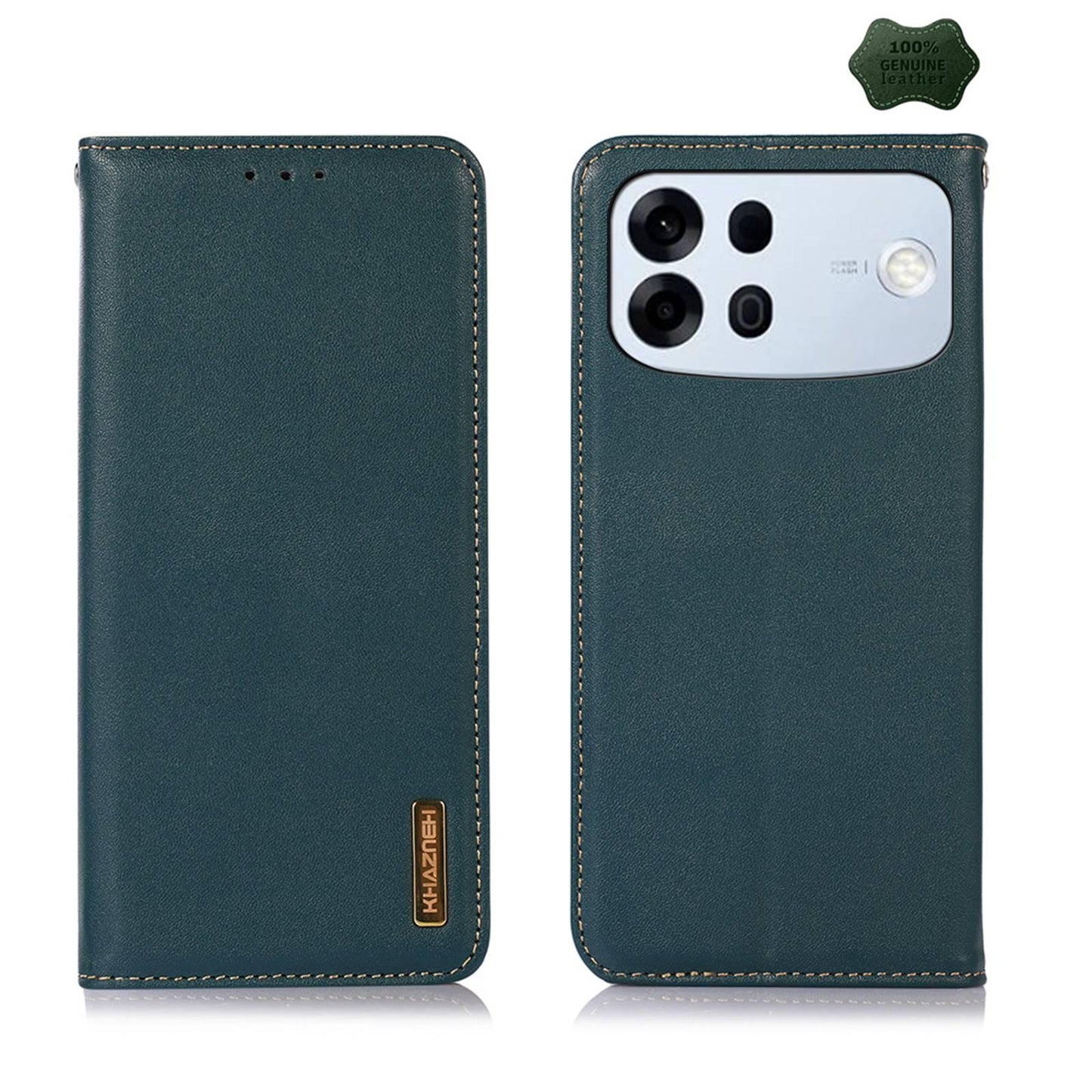 For OPPO A7 Pro Max 5G KHAZNEH Nappa Top Layer Cowhide Leather Phone Case(Green)