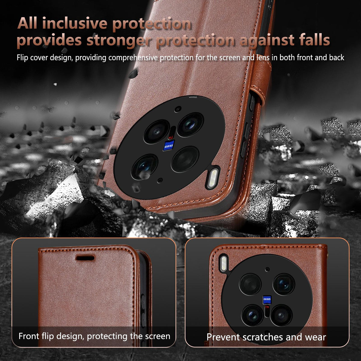 For vivo X300 Ultra AZNS Sheepskin Texture Flip Leather Phone Case - Red - EDA004689228B
