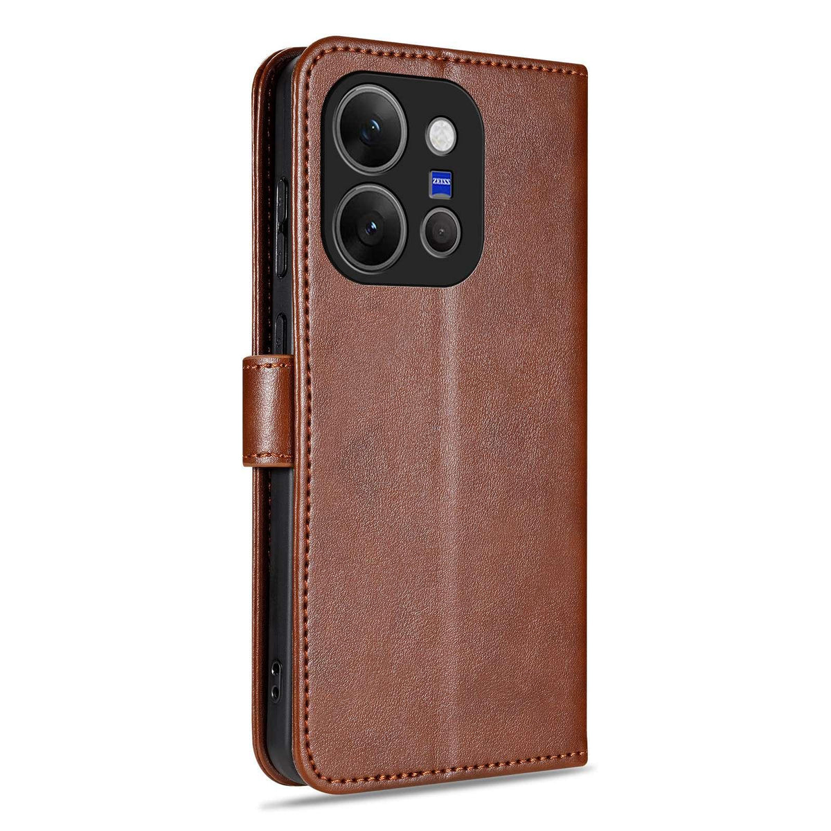 For vivo X300 E 5G AZNS Sheepskin Texture Flip Leather Phone Case - Brown - EDA004689230C