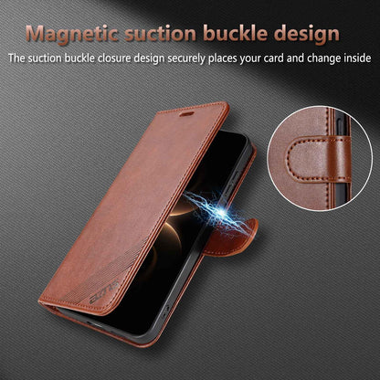 For vivo X300 E 5G AZNS Sheepskin Texture Flip Leather Phone Case - Brown - EDA004689230C