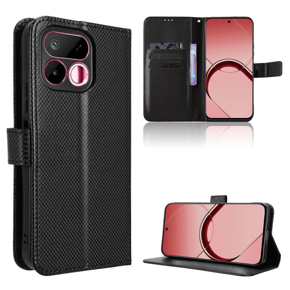 For Realme 16T 5G Diamond Texture Leather Phone Case - Black - EDA004691449B